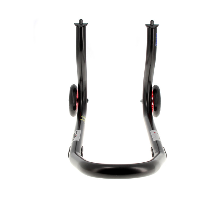 Béquille de stand avant Bihr Home Track fixe noir mat roues rouge