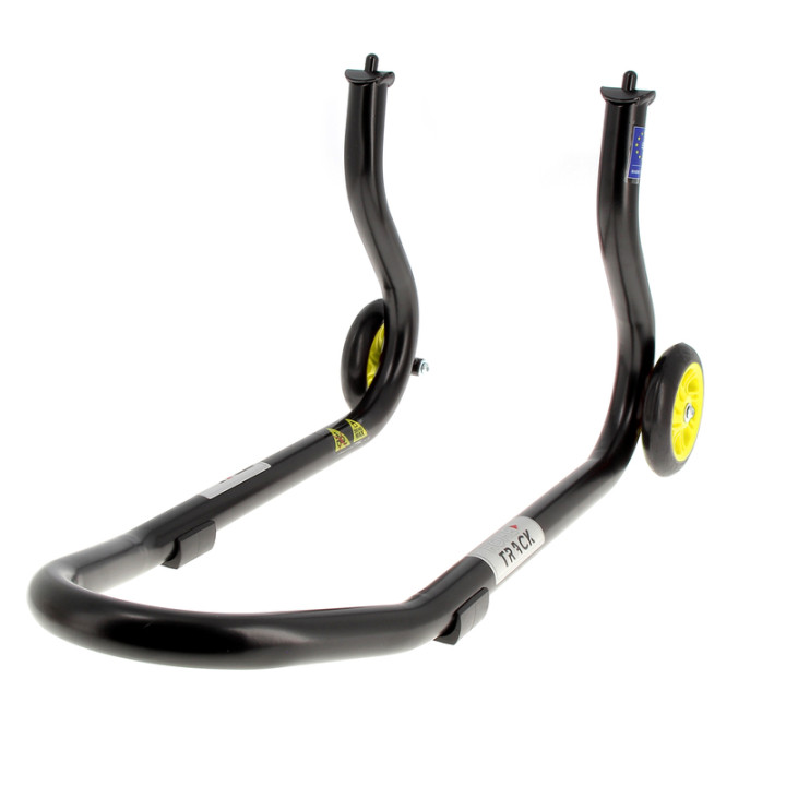 Béquille de stand avant Bihr Home Track fixe noir mat roues jaune