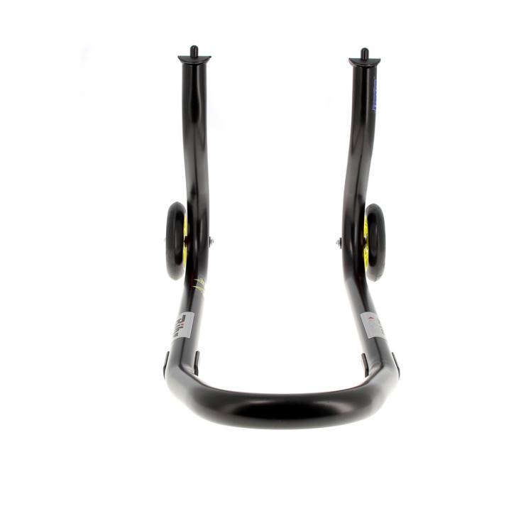 Béquille de stand avant Bihr Home Track fixe noir mat roues jaune