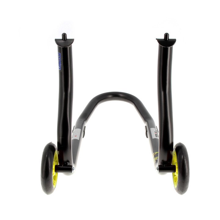 Béquille de stand avant Bihr Home Track fixe noir mat roues jaune