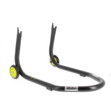 Béquille de stand arrière Bihr Home Track fixe supports en "V" noir mat roues jaune