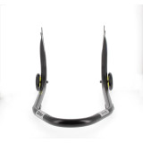 Béquille de stand arrière Bihr Home Track fixe supports en "V" noir mat roues jaune