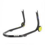 Béquille de stand arrière Bihr Home Track fixe supports en "V" noir mat roues jaune