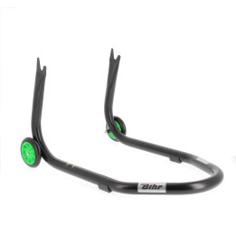Béquille de stand arrière Bihr Home Track fixe supports en "V" noir mat roues vert