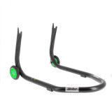 Béquille de stand arrière Bihr Home Track fixe supports en "V" noir mat roues vert