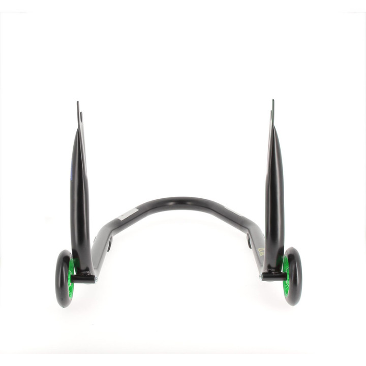 Béquille de stand arrière Bihr Home Track fixe supports en "V" noir mat roues vert