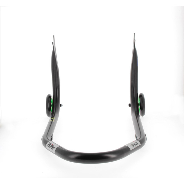 Béquille de stand arrière Bihr Home Track fixe supports en "V" noir mat roues vert