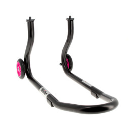 Béquille de stand avant Bihr Home Track fixe noir mat roues rose