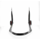 Béquille de stand arrière Bihr Home Track fixe supports en "V" noir mat roues rouge