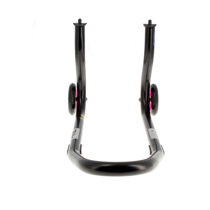 Béquille de stand avant Bihr Home Track fixe noir mat roues rose