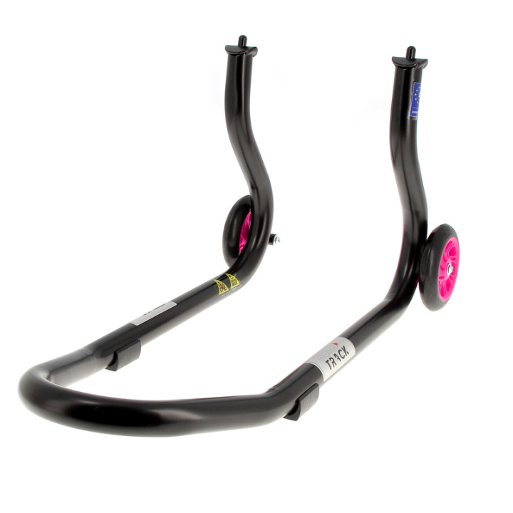 Béquille de stand avant Bihr Home Track fixe noir mat roues rose