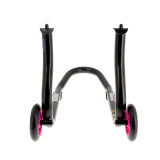 Béquille de stand avant Bihr Home Track fixe noir mat roues rose