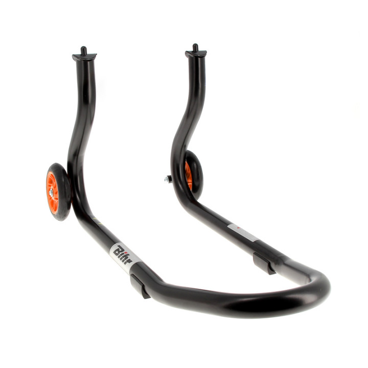 Béquille de stand avant Bihr Home Track fixe noir mat roues orange