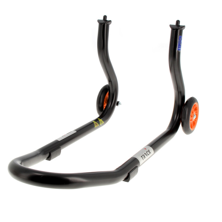 Béquille de stand avant Bihr Home Track fixe noir mat roues orange