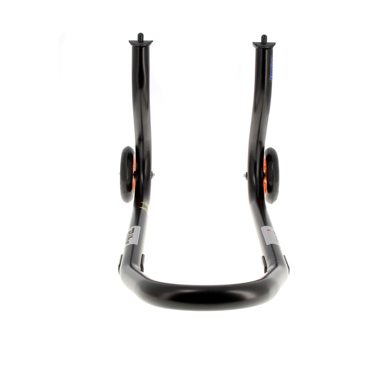 Béquille de stand avant Bihr Home Track fixe noir mat roues orange