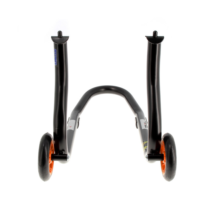 Béquille de stand avant Bihr Home Track fixe noir mat roues orange