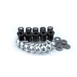 Kit vis + inserts + rondelles pour bulle Bihr Ø5mm noir