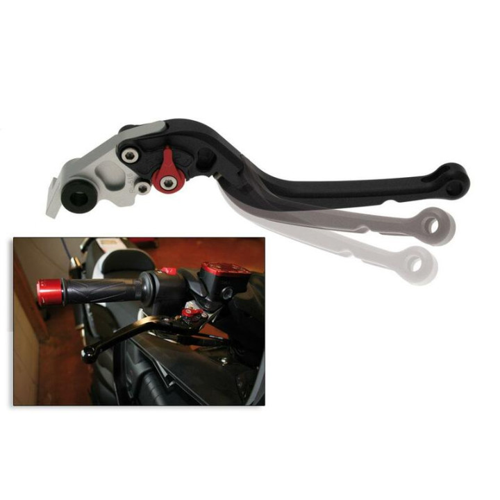 Levier droit repliable Bihr aluminium anodisé noir | Oxmoto