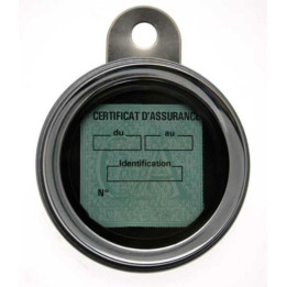 Porte vignette d'assurance Bihr Ø88mm acier chromé | Oxmoto