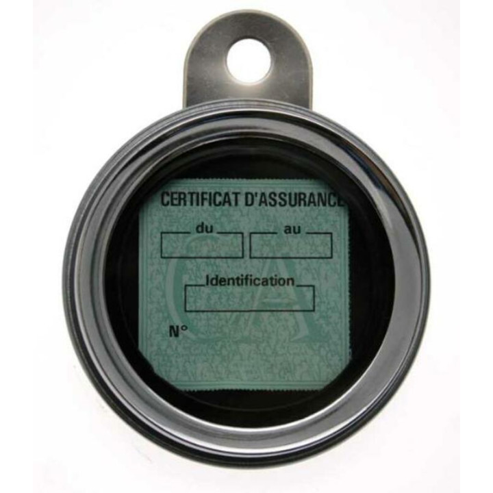 Porte vignette d'assurance Bihr Ø88mm acier chromé | Oxmoto