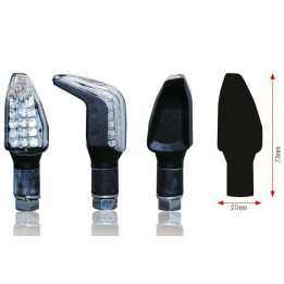 Clignotants Bihr Boomerang LED noir universel | Oxmoto