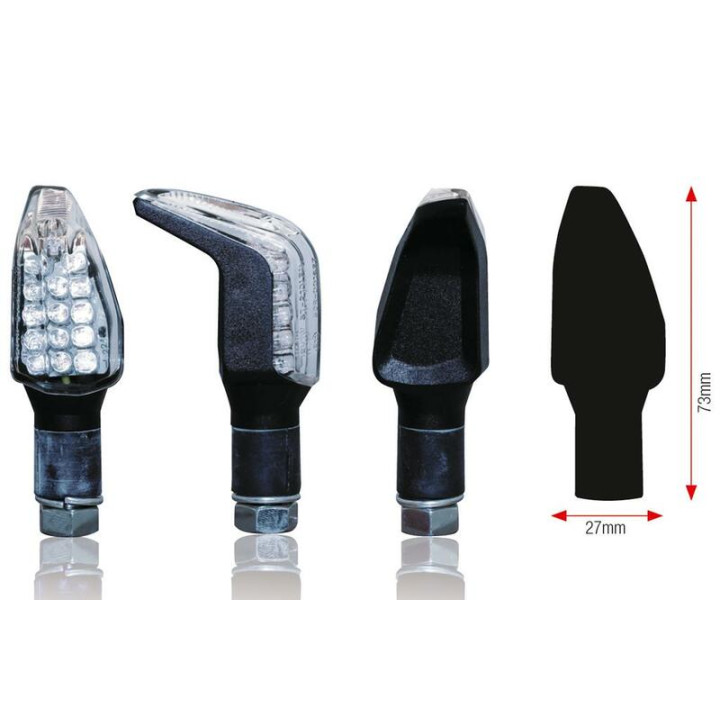 Clignotants Bihr Boomerang LED noir universel | Oxmoto