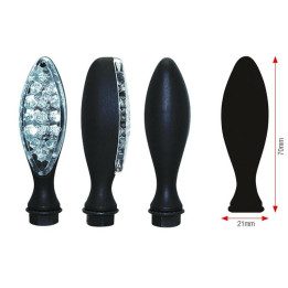 Clignotants Bihr Elipse LED métal noir universel | Oxmoto