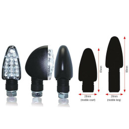 Clignotants Bihr Triangle LED long noir universel | Oxmoto