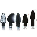Clignotants Bihr Triangle LED long noir universel | Oxmoto