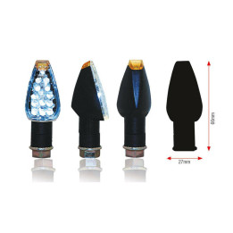 Clignotants Bihr Design LED court noir universel | Oxmoto