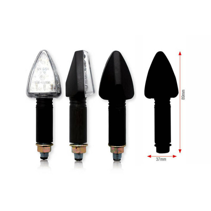 Clignotants Bihr Tri LED long noir universel | Oxmoto