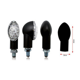 Clignotants Bihr Oval LED noir universel | Oxmoto