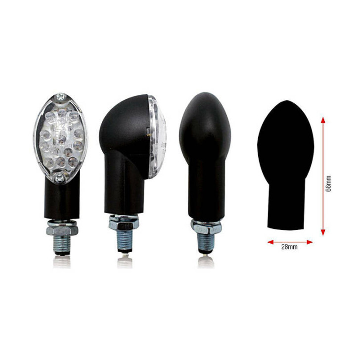 Clignotants Bihr Oval LED noir universel | Oxmoto