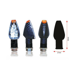 Clignotants Bihr Design LED court carbone universel | Oxmoto