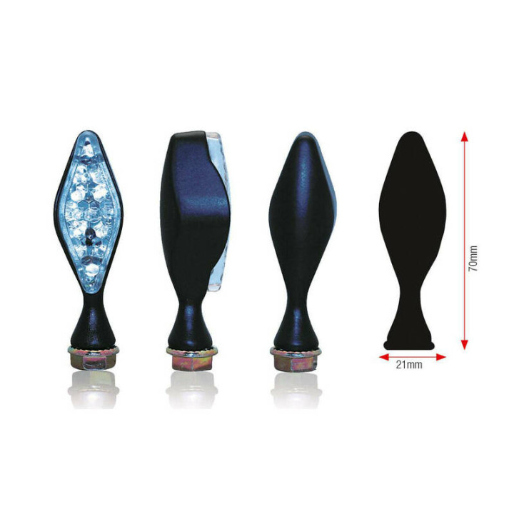 Clignotants Bihr Losange LED noir universel | Oxmoto