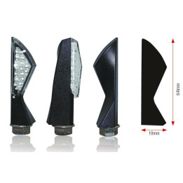 Clignotants Bihr Asym LED noir universel | Oxmoto