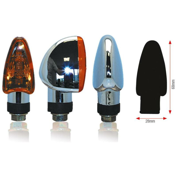 Clignotants Bihr Triangle chromé universel | Oxmoto