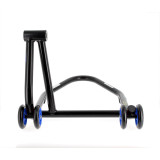 Béquille de stand monobras droite Bihr Home Track noir mat roues bleu