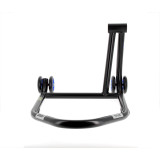 Béquille de stand monobras droite Bihr Home Track noir mat roues bleu