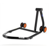 Béquille de stand monobras droite Bihr Home Track noir mat roues orange