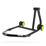 Béquille de stand monobras droite Bihr Home Track noir mat roues jaune
