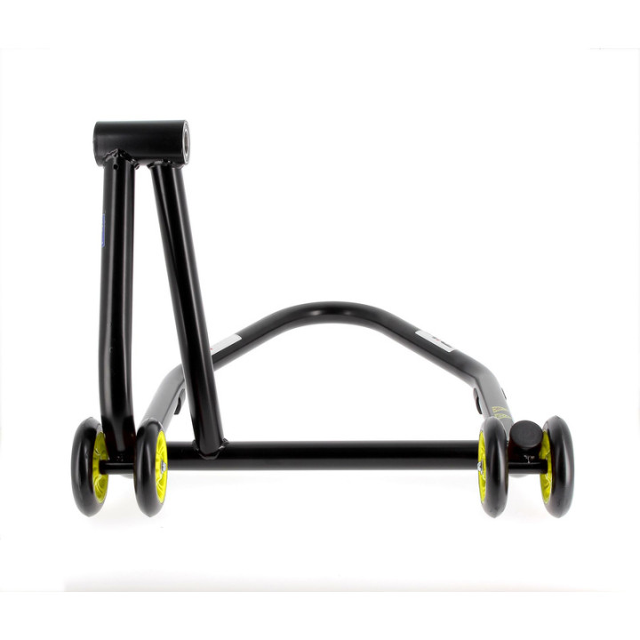Béquille de stand monobras droite Bihr Home Track noir mat roues jaune