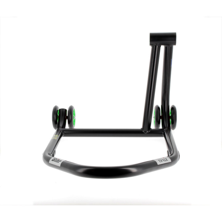 Béquille de stand monobras droite Bihr Home Track noir mat roues vert