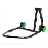 Béquille de stand monobras droite Bihr Home Track noir mat roues vert