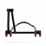 Béquille de stand monobras droite Bihr Home Track noir mat roues rouge