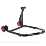 Béquille de stand monobras droite Bihr Home Track noir mat roues rose