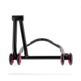 Béquille de stand monobras droite Bihr Home Track noir mat roues rose