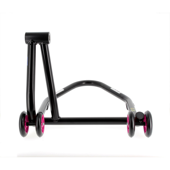 Béquille de stand monobras droite Bihr Home Track noir mat roues rose
