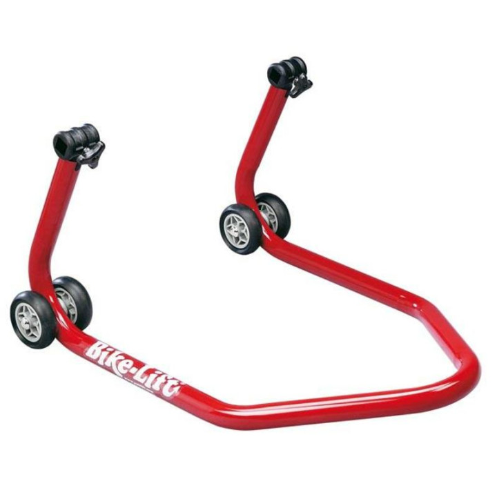 Béquille de stand arrière universelle BIKE LIFT rouge avec supports caoutchouc en "L"- RS-17
