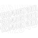 Numéro de course 3 Blackbird 7x5,5cm blanc jeu de | Oxmoto